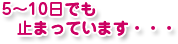 5～10日でも 止まっています・・・